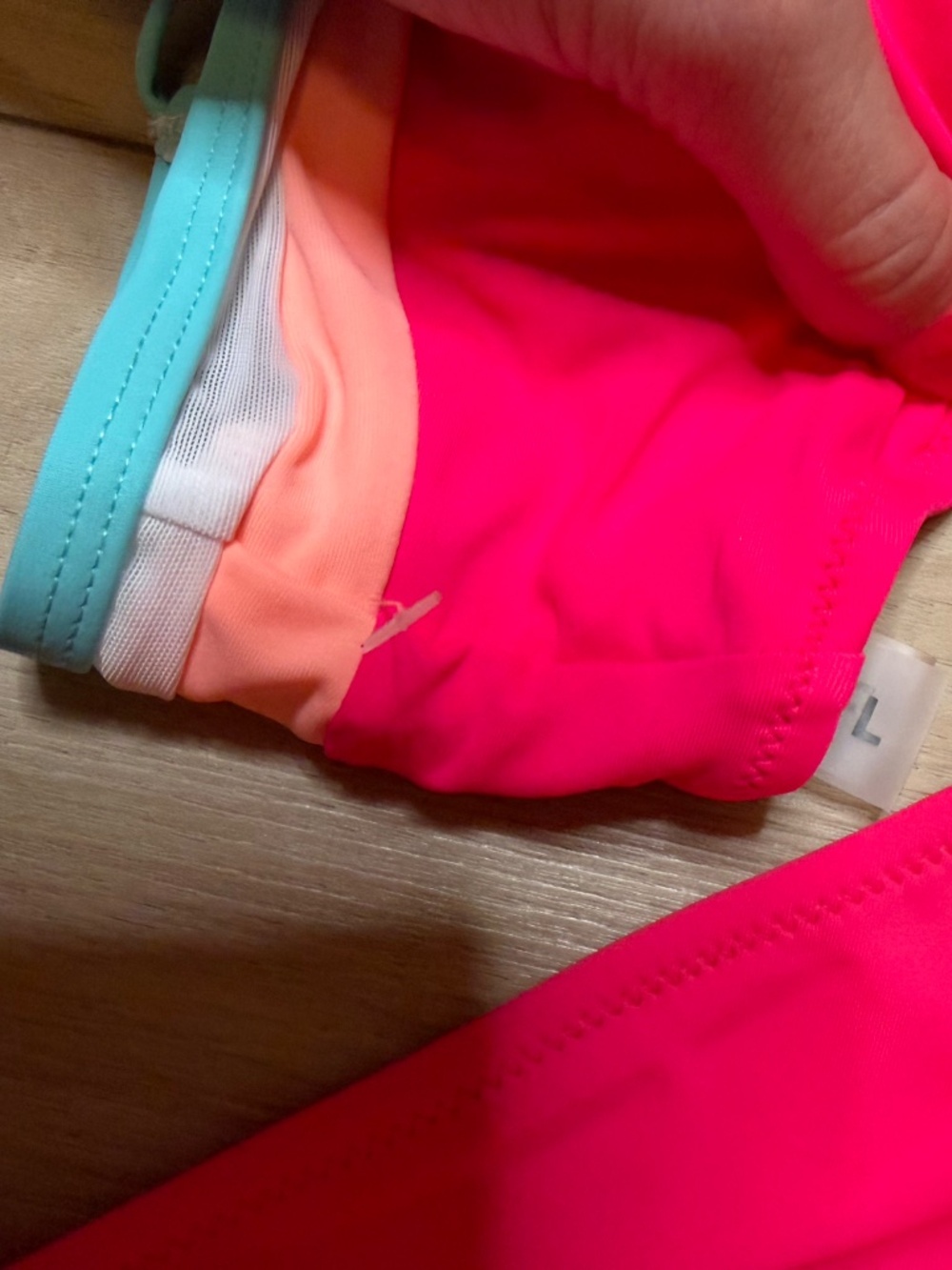 Neon Pink Bikini Set POPVIL Size Small Colorblock Bright Summer Swim NWT - Picture 4 of 4